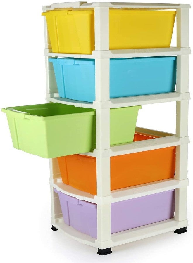 مورال نظام أدراج تخزين معياري من البلاستيك من مورال مكون من 5 طبقات (متعدد الألوان) - Image 5